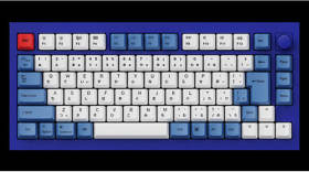Q1 QMK Custom Mechanical Keyboard ノブバージョン Q1-O3-JIS 茶軸 [ネイビーブルー]
