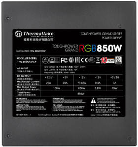 Toughpower Grand RGB 850W Platinum PS-TPG-0850F1FAPJ-1 [Black]