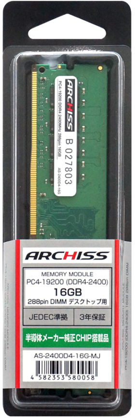 AS-2400D4-16G-MJ [DDR4 PC4-19200 16GB]
