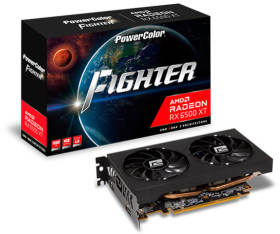 PowerColor Fighter AMD Radeon RX 6500XT AXRX 6500XT 4GBD6-DH/OC [PCIExp 4GB]