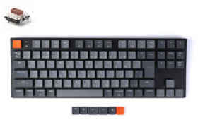 K1 Wireless Mechanical Keyboard White LED テンキーレス 日本語 茶軸