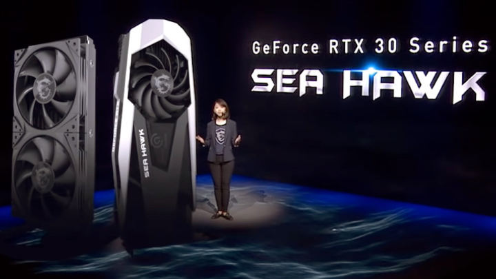 MSI GeForce RTX 3080 Sea Hawk、240mmラジエーター付き