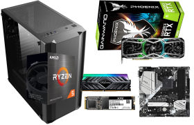 GeForce RTX 3080 Phoenix GS に Ryzen 5 5600X と 黒鴉 JAX-03W に B550 マザー 20万円台 自作PC構成